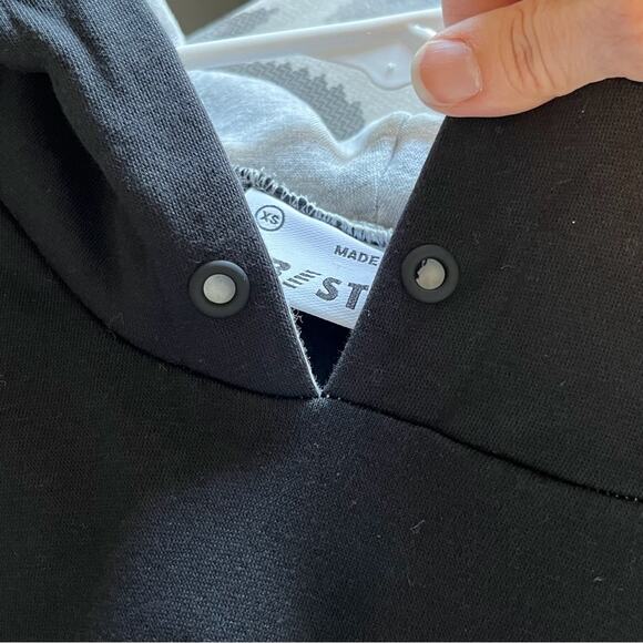 New Balance x STAUD Colorblock Sweatshirt Hoodie Black Grey XS - Picture 3 of 9